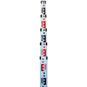 Datum DMS5 5-Metre 5-Section Aluminium Levelling Staff provides durable, lightweight design for accurate surveying measurements.